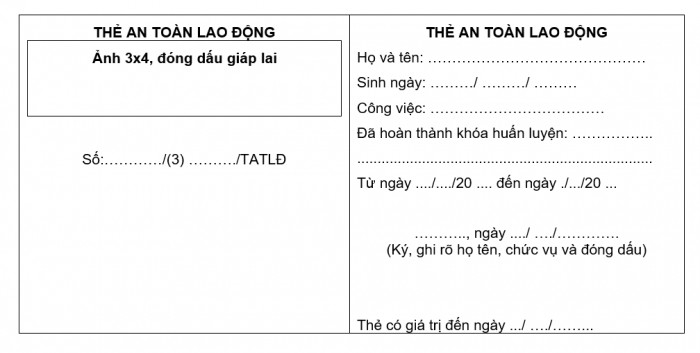 QUY ĐỊNH VỀ THẺ AN TOÀN